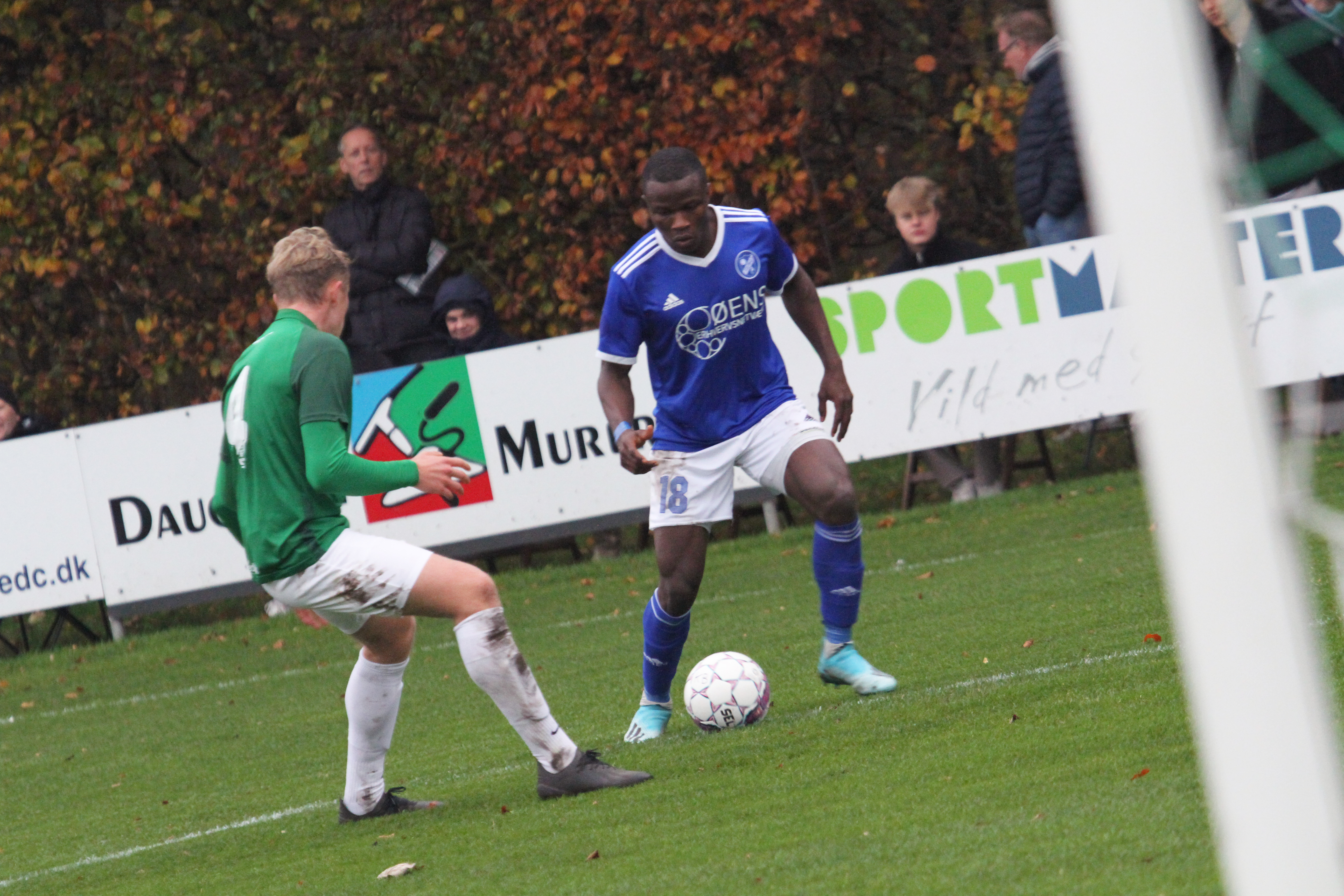 Samson Iyede scorede til 0-1 efter 15 minutter. Foto: Palle Herløv